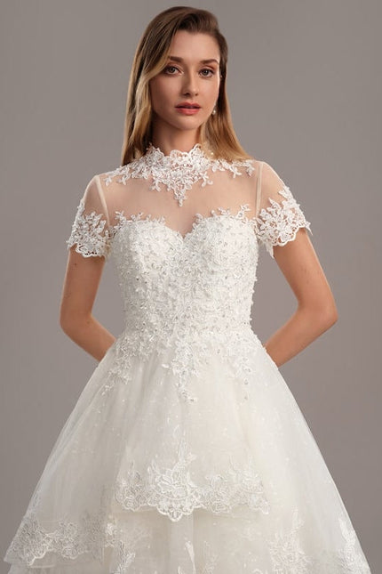 Robe Mariee Col Montant Dentelle - gallery 3