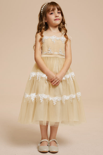 Robe Dentelle Dorée Délicate - gallery 9