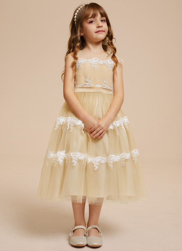 Robe Dentelle Dorée Délicate - gallery 9