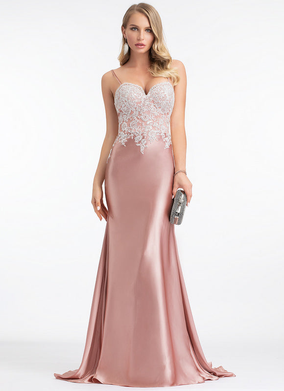 Robe Dentelle Sirène Satinée - gallery 1