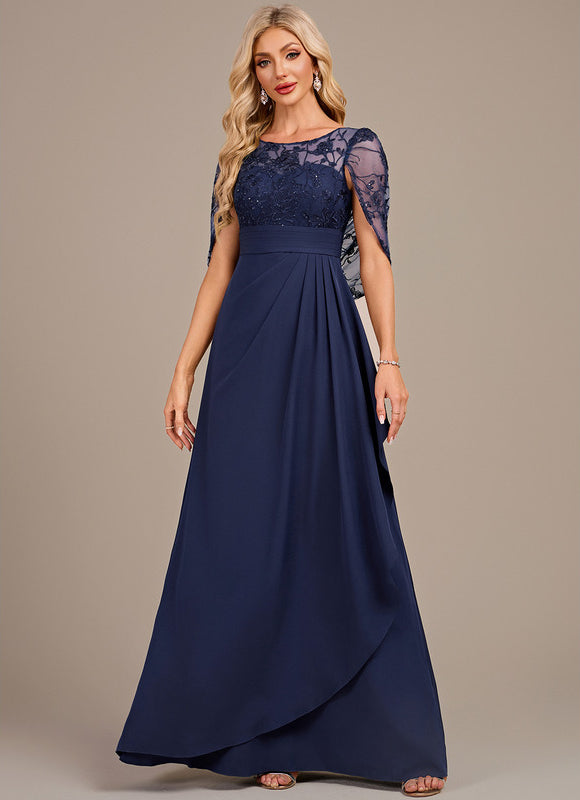 Robe Dentelle Élégante Bleu Nuit