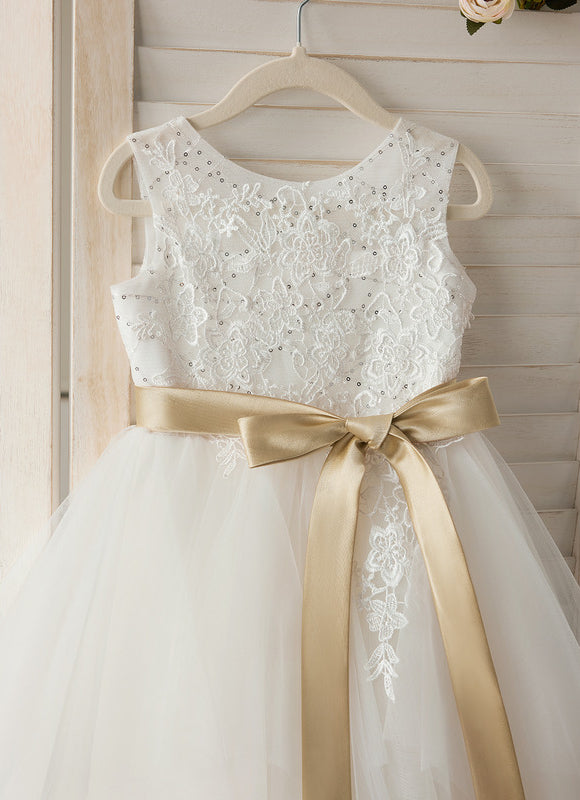 Robe Dentelle Tulle Ivoire Ornée - gallery 2