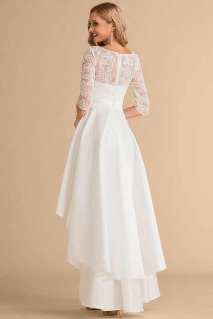 Robe Dentelle Asymétrique Satinée - gallery 2