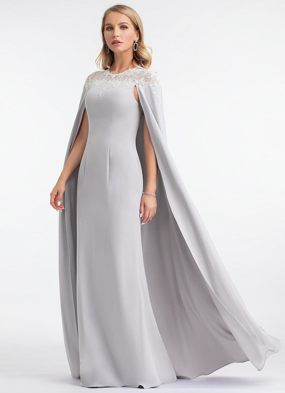 Robe Dentelle Grise Capée - gallery 2
