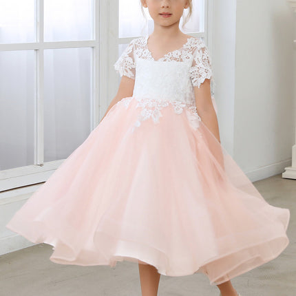 Robe Dentelle Rose Vaporeuse