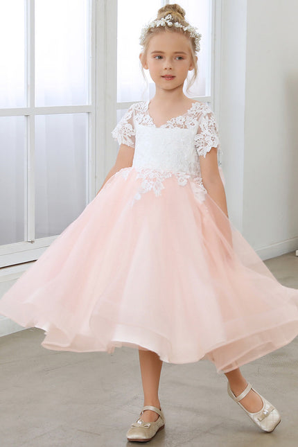 Robe Dentelle Rose Vaporeuse