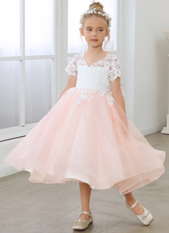 Robe Dentelle Rose Vaporeuse