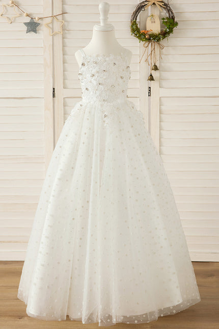 Robe Dentelle Enfant Nuptiale Perlée