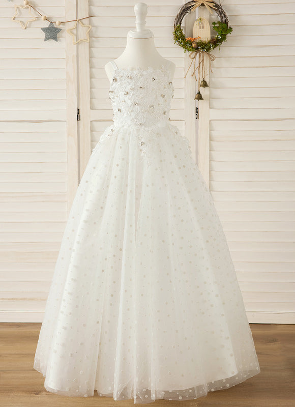 Robe Dentelle Enfant Nuptiale Perlée