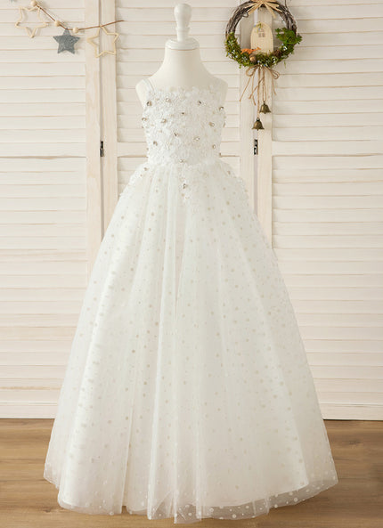 Robe Dentelle Enfant Nuptiale Perlée