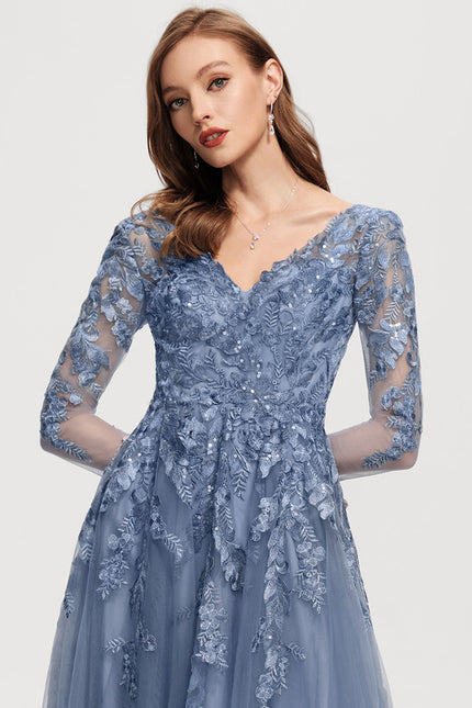 Robe Dentelle Grise Élégante - gallery 1