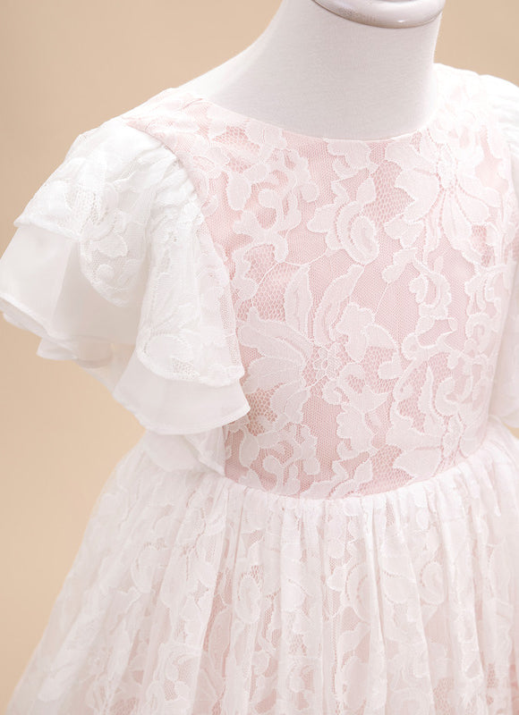 Robe Dentelle Fille Rose Dentelle - gallery 7