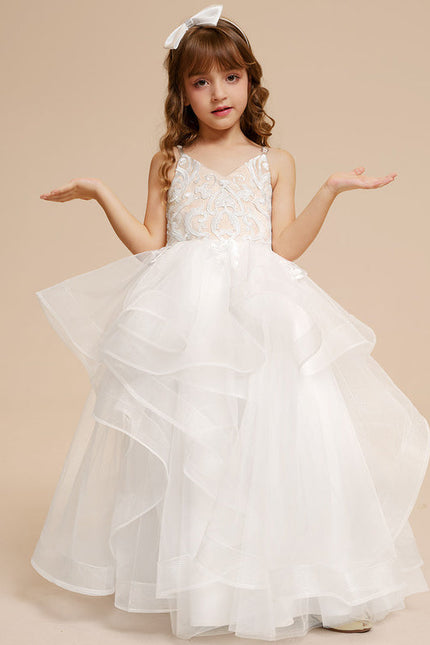 Robe Dentelle Tulle Volants - gallery 3