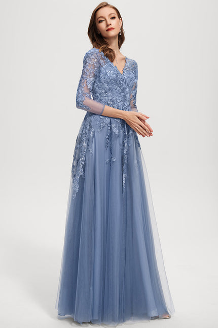 Robe Dentelle Grise Élégante - gallery 3