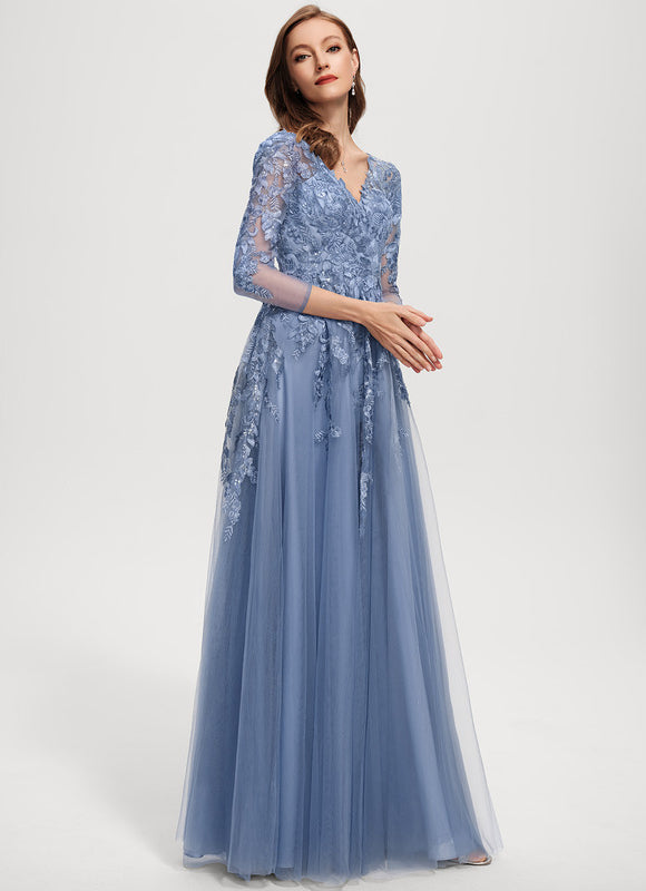 Robe Dentelle Grise Élégante - gallery 3