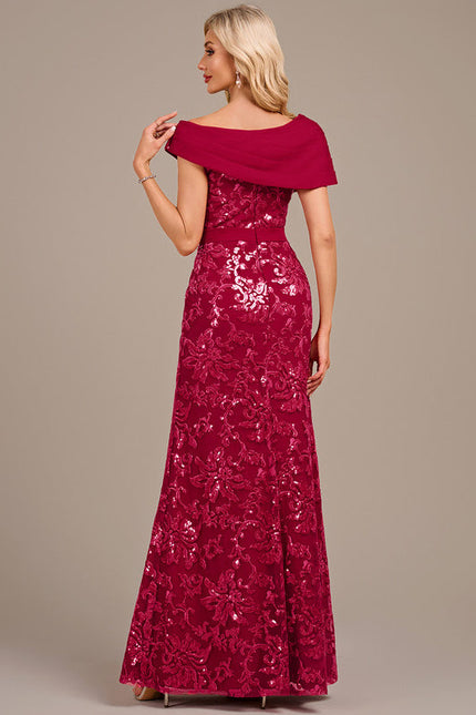 Robe Dentelle Soirée Bordeaux Élégante - gallery 5