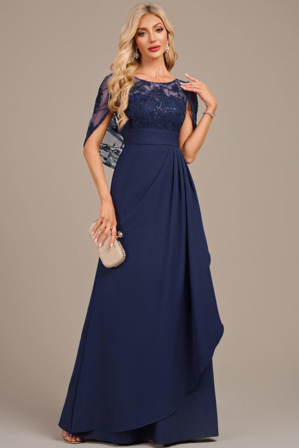Robe Dentelle Élégante Bleu Nuit - gallery 2