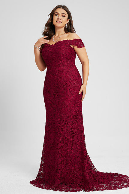 Robe Dentelle Bordeaux Dentelle - gallery 4