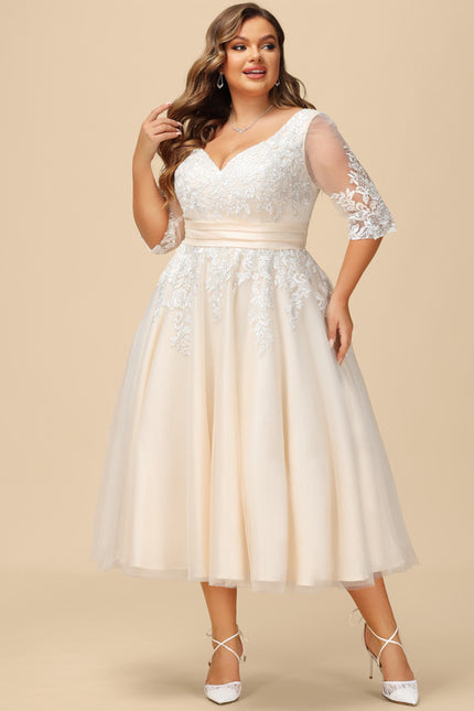 Robe Dentelle Écrue Tulle - gallery 6