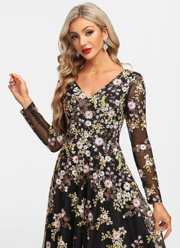 Robe Dentelle Florale Sophistiquée - gallery 1