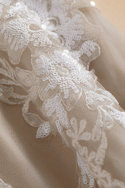 Robe Dentelle Élégante Crème - gallery 5