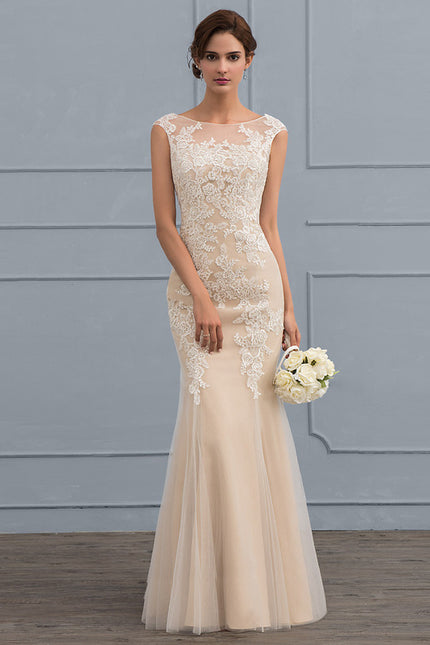 Robe Dentelle Sirène Tulle Écru
