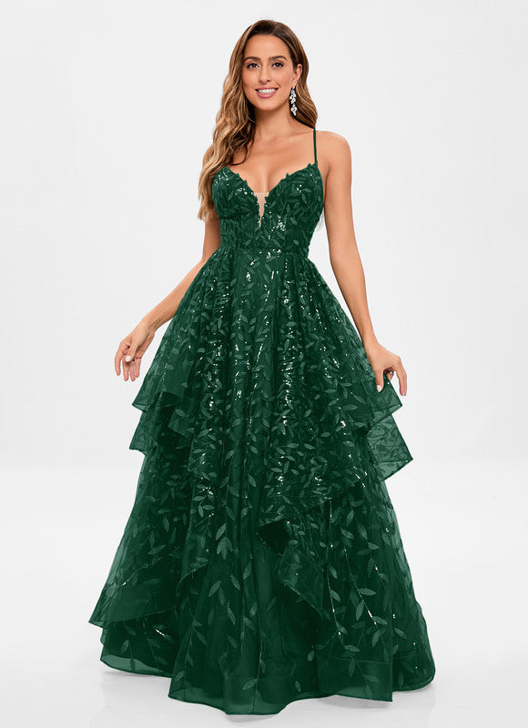 Robe Dentelle Émeraude Festonnée