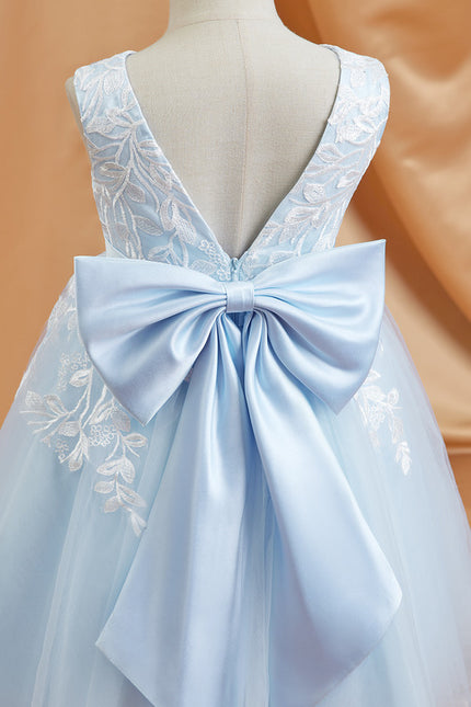 Robe Dentelle Bleu Ciel Tulle - gallery 2