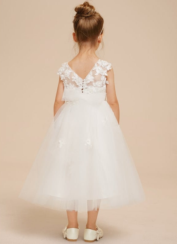 Robe Dentelle Enfant Blanche Florale - gallery 5