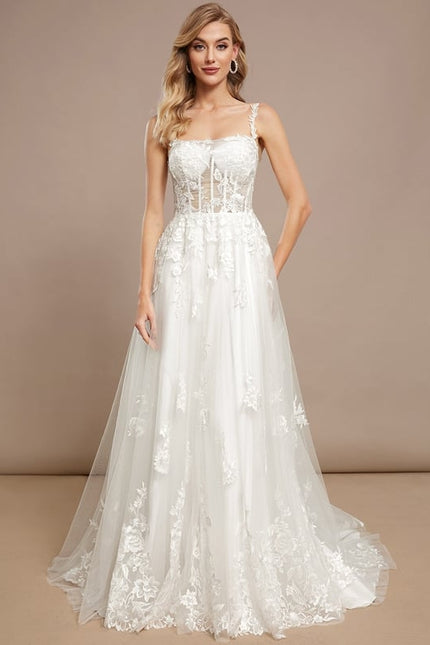 Robe Dentelle Princesse Tulle Floral - gallery 1