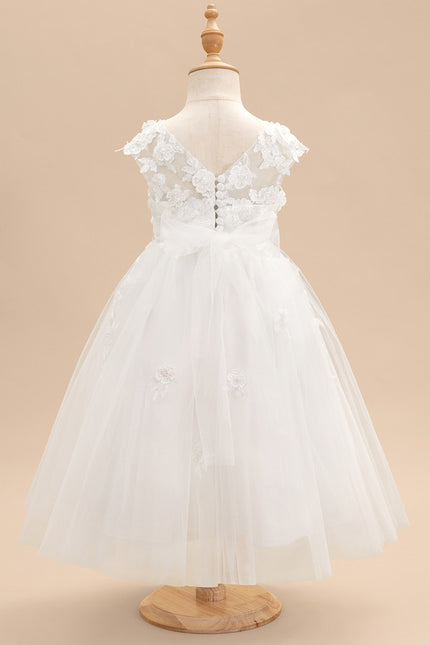 Robe Dentelle Enfant Blanche Florale - gallery 4