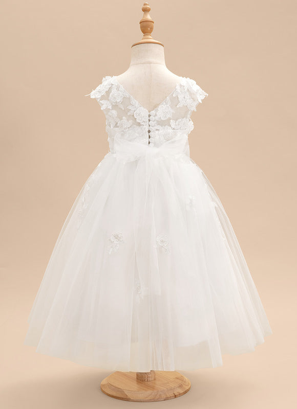Robe Dentelle Enfant Blanche Florale - gallery 4