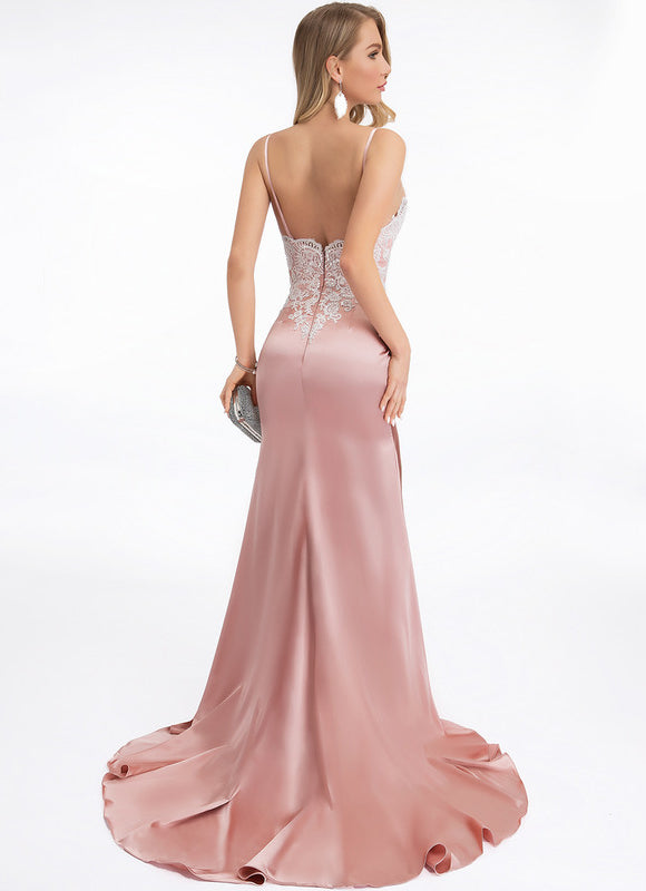 Robe Dentelle Sirène Satinée - gallery 3