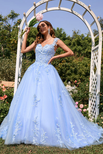 Robe Dentelle Bal Bleu Pastel