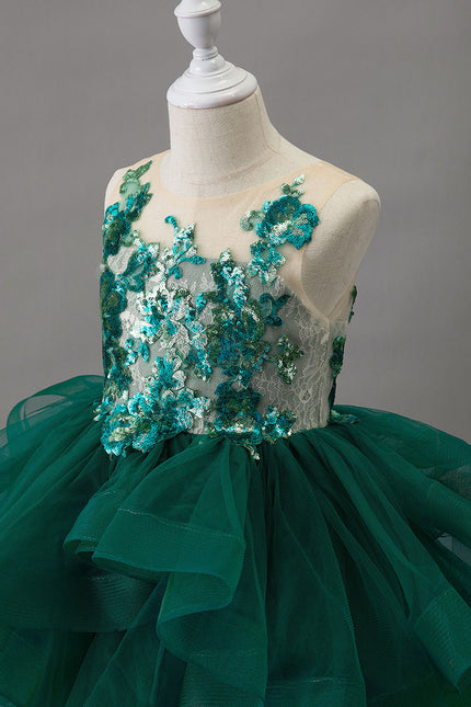Robe Dentelle Festive Émeraude - gallery 5