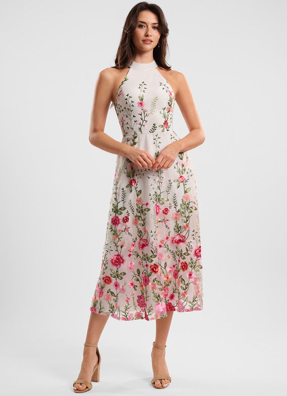 Robe Dentelle Cocktail Florale - gallery 5
