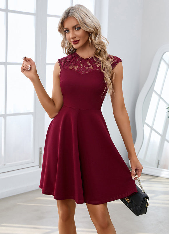 Robe Dentelle Bordeaux Chic - gallery 3