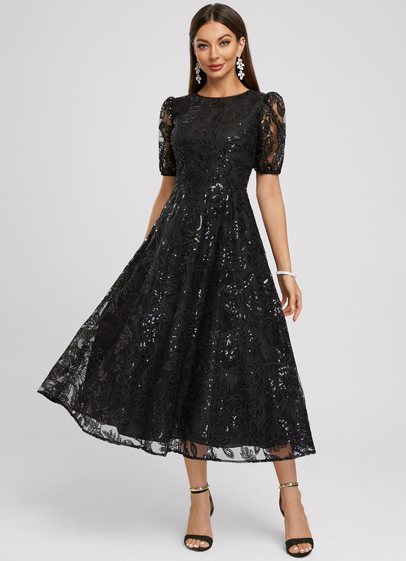 Robe Dentelle Cocktail Ornée - gallery 3