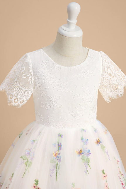 Robe Dentelle Tulle Marine Fleurie - gallery 6