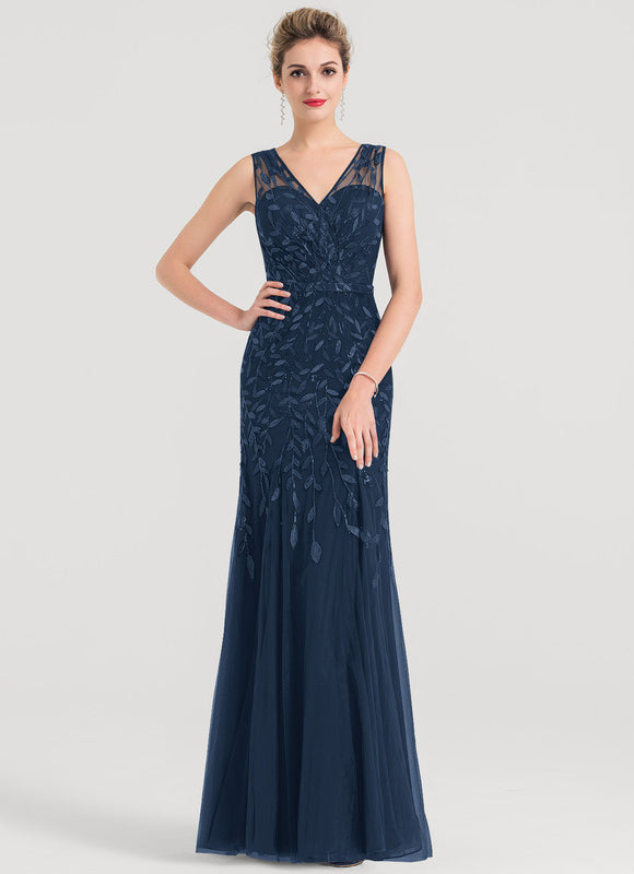 Robe Dentelle Marine Pailletée