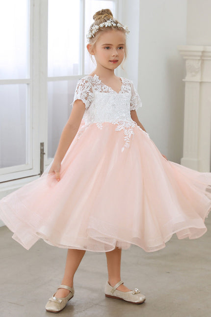 Robe Dentelle Rose Vaporeuse - gallery 3