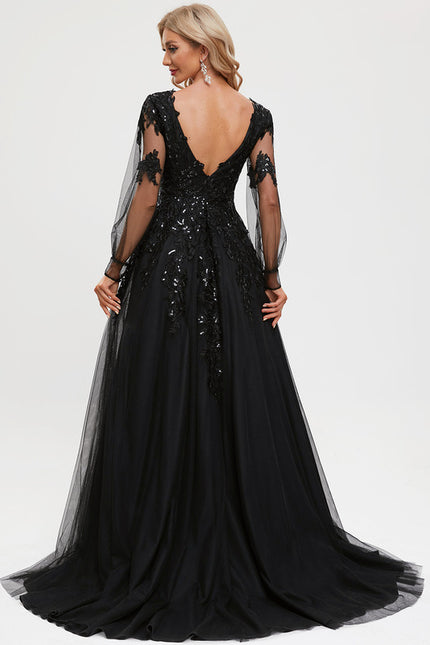 Robe Dentelle De Soirée Scintillante - gallery 9