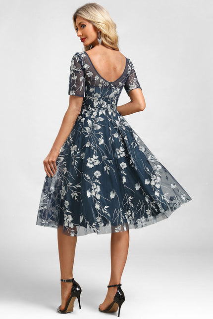 Robe Dentelle Florale Marine - gallery 6