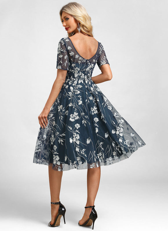 Robe Dentelle Florale Marine - gallery 6