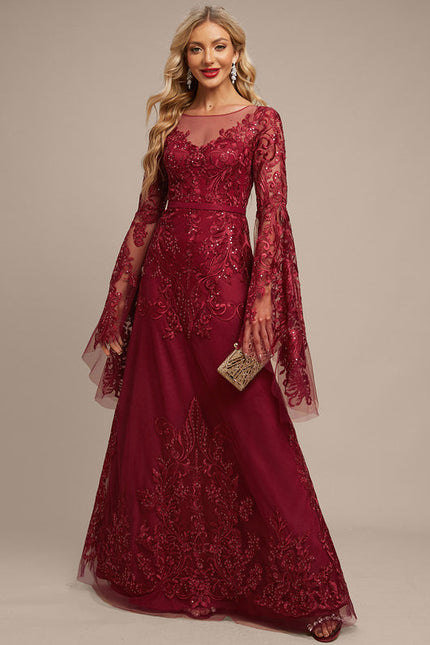 Robe Longue Dentelle Bordeaux - gallery 6