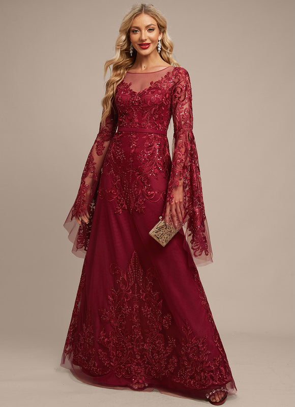 Robe Longue Dentelle Bordeaux - gallery 6