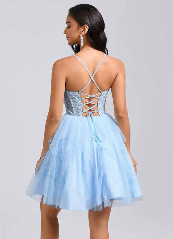 Robe Courte Dos Nu Dentelle - gallery 2