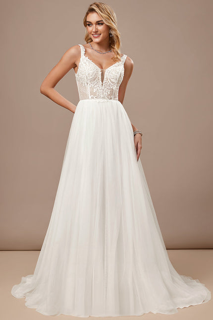 Robe De Mariee Fluide Et Dentelle - gallery 1