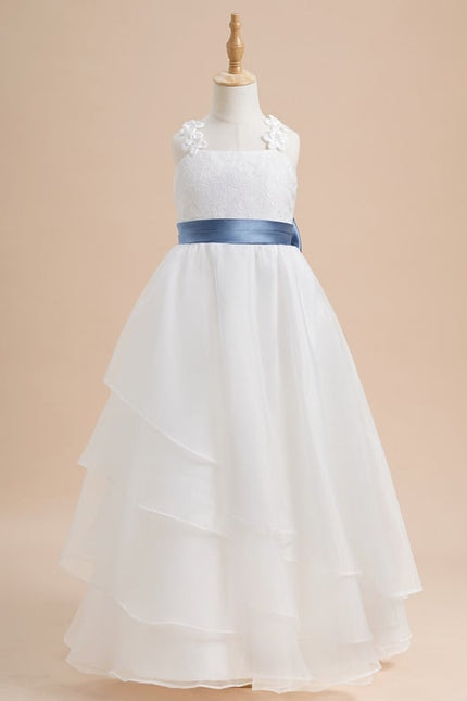Robe Dentelle Blanche À Volants - gallery 3