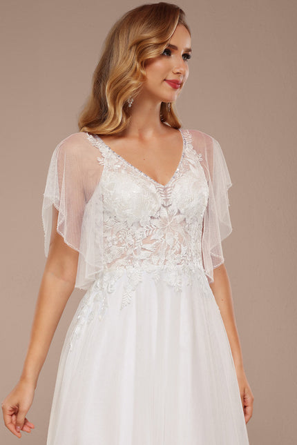 Robe Dentelle Nuptiale Tulle Volants - gallery 5